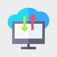 Cloud storage icon vector design. flat vector illustration. Pixel perfect 64 x 64. Vector illustration simple symbol in eps 10