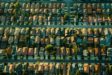 Fototapeta premium Aerial View of Hawthorne Residential Neighborhood, Los Angeles