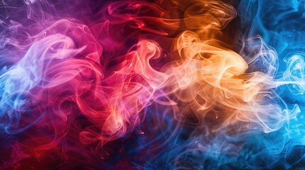 Smoke on a black background. Colorful smoke abstract background, Thick colorful blue, pink and purple smoke on a black isolated background. Background from the smoke of vape
