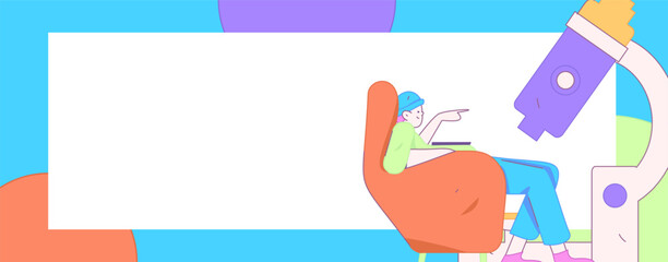 Education and learning people flat vector concept hand drawn illustration
