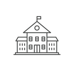 School building line icon, vector pictogram of college or university. Education illustration, sign for schoolhouse exterior.