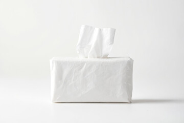 White Tissue Box on White Background
