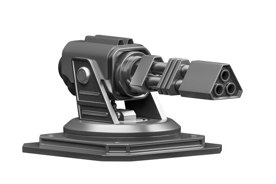Futuristic turret, 3D illustration, not AI generated