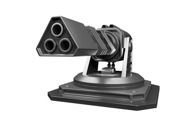 Futuristic turret, 3D illustration, not AI generated