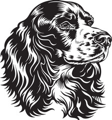 Fototapeta premium english Cocker Spaniel dog clipart, english Cocker Spaniel black vector