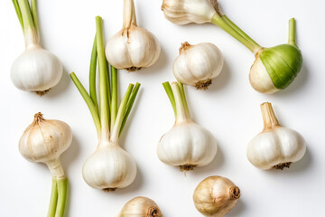 Garlic Cloves on White Background