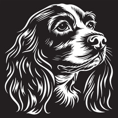 english Cocker Spaniel dog clipart, english Cocker Spaniel black vector
