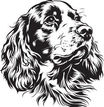 english Cocker Spaniel dog clipart, english Cocker Spaniel black vector