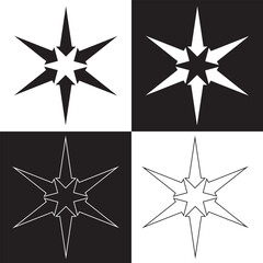 Fototapeta premium Inward arrow icon vector. Six Arrows icon sign symbol in trendy flat style. Set elements in colored icons. Arrow pointing center vector icon illustration isolated on white and black background. EPS10