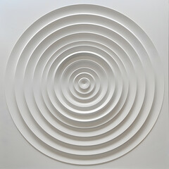 Fototapeta premium Concentric white circles, radiating from center on white background