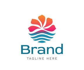 Colorful flower logo design template elements. Usable for Branding and Business Logos.
