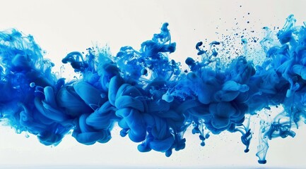 Fototapeta premium Blue Ink Cloud Swirling in Water