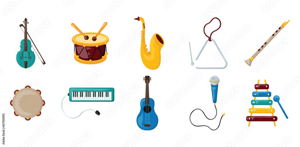 Wall mural Music Instrument Vector Set