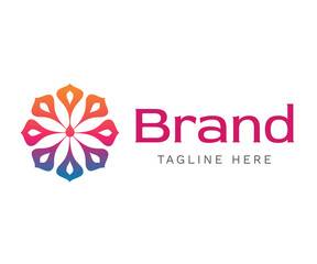 Colorful flower logo design template elements. Usable for Branding and Business Logos.
