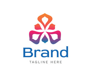 Colorful flower logo design template elements. Usable for Branding and Business Logos.
