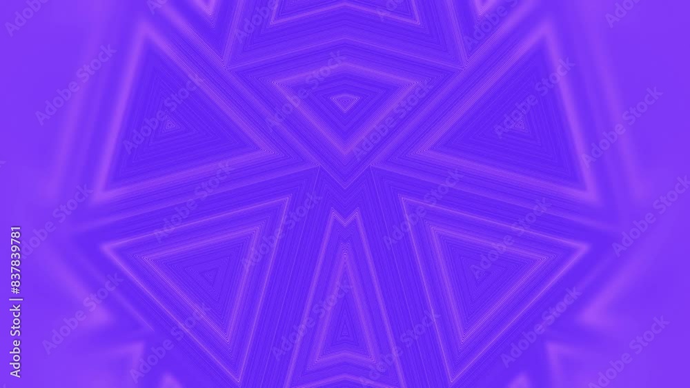 Poster Symmetrical geometric pattern of running pink stripes. 3d render loop animation