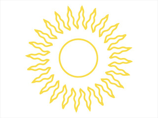 Hand Drawn Sun Line Art