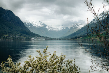 Krajobraz Norwegii w pochmurny dzień © neskama