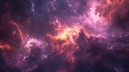 Obraz premium Galaxy space wallpaper featuring dark violet and light violet tones, with realistic usage of light and color, richly colored skies, and real stars AI Generative.