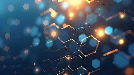Wide Hi tech futuristic technology background. Abstract Engineering, Communication, Sci fi concept. Vector design with hexagons.