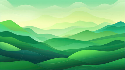 Obraz premium Serene Green Hills Abstract Landscape