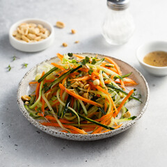 Healthy vegetable salad with peanut