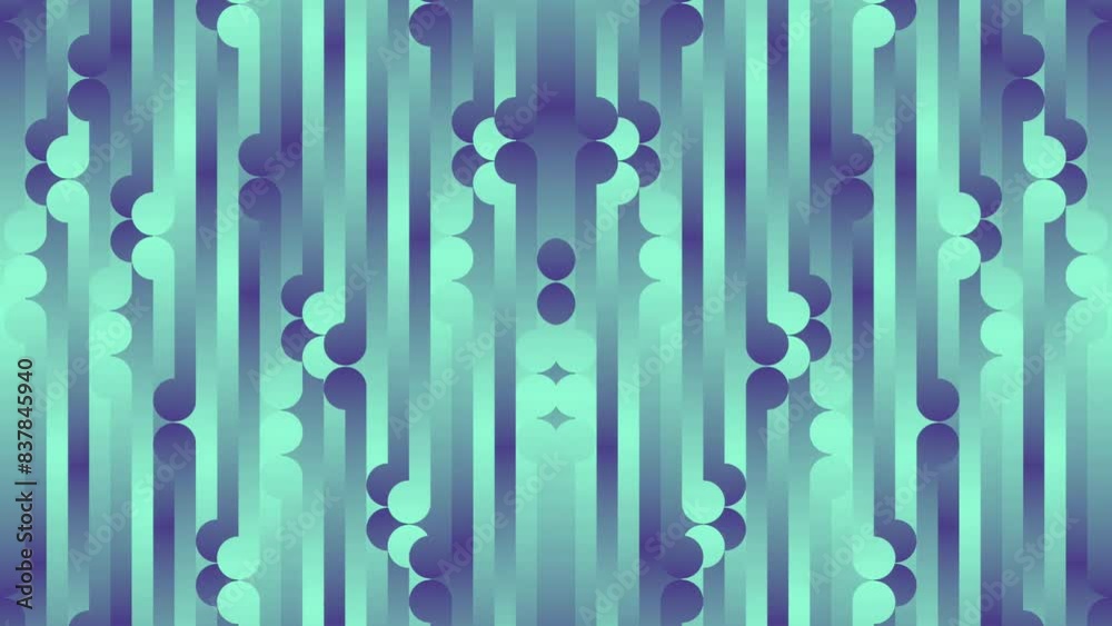 Aufkleber Shapes and patterns in neon colors in motion. 3d rendering loop animation