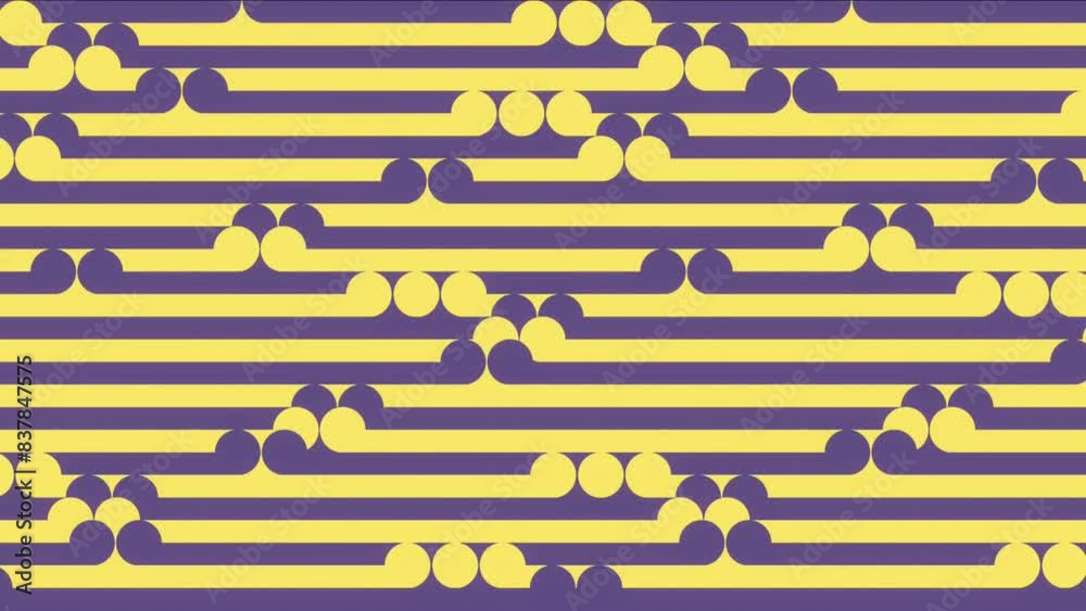 Aufkleber Movement of yellow and purple shapes. 3d rendering loop animation 4K
