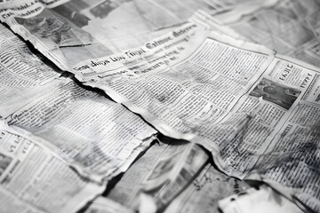 Obraz premium vintage newspaper print in black and white for retro design inspiration. generative ai