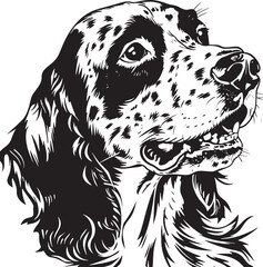 English Setter dog clipart, English Setter black vector