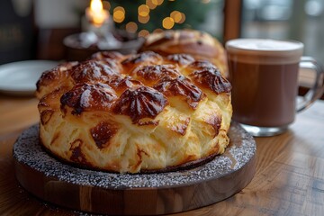 Christmas Holiday Celebration - Festive Cake and Hot Cocoa Scene for Winter Dessert Photography