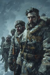 Fototapeta premium Soviet Red Army soldiers in World War II