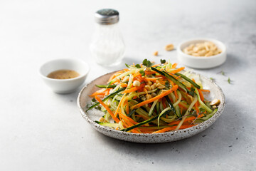 Healthy vegetable salad with peanut