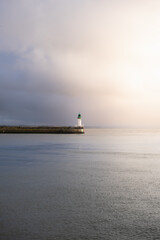Fototapeta premium Scenic view of the lighthouse in Saint Nazaire port, France