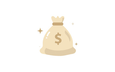 Money bag, dollar coins ,vector illustration