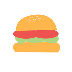 hamburger on a white background