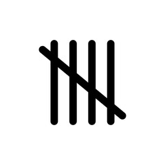 Tally terminal icon in black, outline style and transparent background