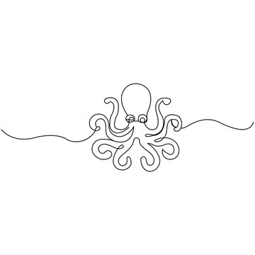 recommend clip art: Octopus   continuous one line drawing of outline vector illustration
                    