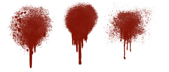 blood red splatters on white background, blood stains 