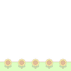 ファンシーひまわり畑スクエアフレーム⭐︎PNG