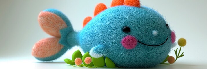  a very cute felt handmade pufferfish