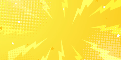 Halftone Pop Art Style Starburst Pattern Cartoon Background Vintage tone light effect. Vector illustration wow gradient design banner © HNKz