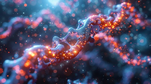An abstract image of quorum sensing mechanisms, highlighting the molecular communication between bacterial cells and its manipulation in biotechnology. shiny, Minimal and Simple,