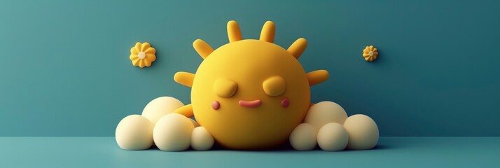  a very cute felt handmade sun