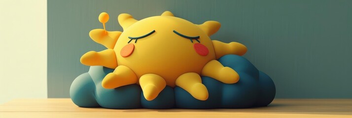  a very cute felt handmade sun