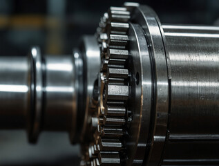 Fototapeta premium Close-Up of Industrial Machinery Gears, Precision and Power in Action