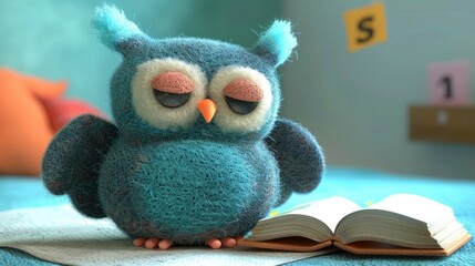  an owl learning the alphabet