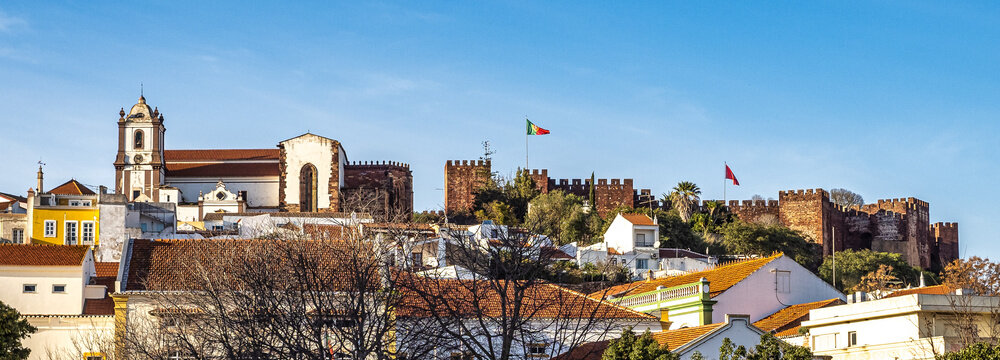 Silves Castle in the South of Portugal in the Algarve region