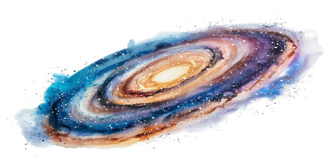 Fototapeta premium A Milky Way galaxy watercolor isolated on white background