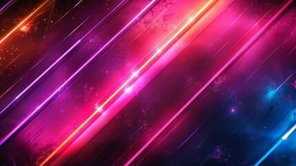 Vibrant Neon Light Trails Abstract Background